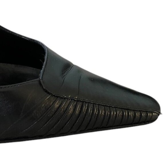 Marino Fabiani Authentic Designer Made in Italy Black Leather Pump Heels 38/US8 - Picture 3 of 11